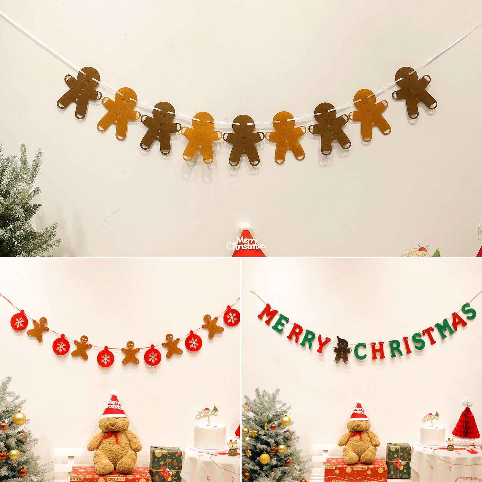 Amazon.co.jp: クリスマス ガーランド 3本セット ジンジャーブレッド