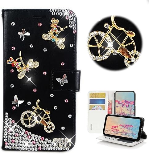 Miniatura 2 de STENES Bling - Funda tipo cartera para teléfono compatible con Samsung Galaxy Z Fold 2 5G, elegante, hecha a mano en 3D, diseño retro con purpurina