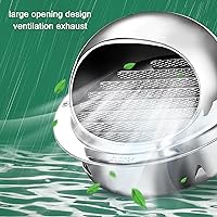 Vista 5 de Tapa de chimenea de acero inoxidable 304, cubierta de salida de ventilación de pared redonda, cubierta de salida de ventilación de baño, cubierta