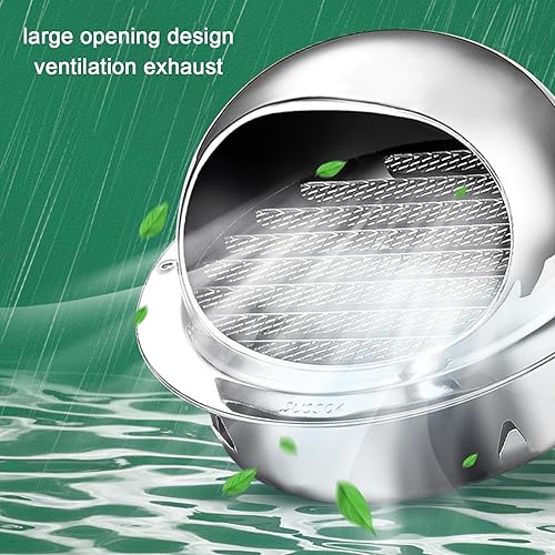 Miniatura 5 de Tapa de chimenea de acero inoxidable 304, cubierta de salida de ventilación de pared redonda, cubierta de salida de ventilación de baño, cubierta de