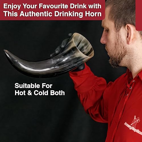 Miniatura 10 de Cuerno natural para beber Viking Trader