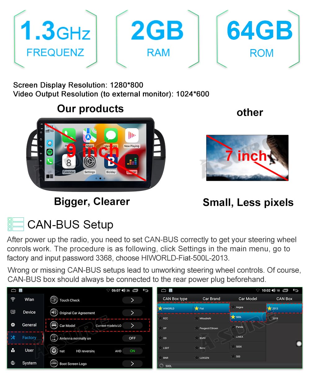 ESTOCK1 compatibile con Fiat 500X ANDROID 14 octa Core 2din 9pollici 4 GB di RAM 64 DI ROM 8 CORE carplay INTEGRATO iCarTablet 500 X Radio Multimedia Wi-Fi GPS autoRadio stereo mp3 ESTOCK1 compatibile con Fiat 500X ANDROID 14 octa Core 2din 9pollici 4 GB di RAM 64 DI ROM 8 CORE carplay INTEGRATO iCarTablet 500 X Radio Multimedia Wi-Fi GPS autoRadio stereo mp3