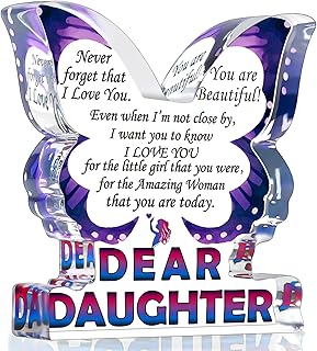 Daughter Birthday Gifts from Mom Dad, Daughter Gifts for Christmas, Unique Gifts for Daughter, Inspirational Gifts I Love You Daughter, Daughter Butterfly Decorative Signs Plaques