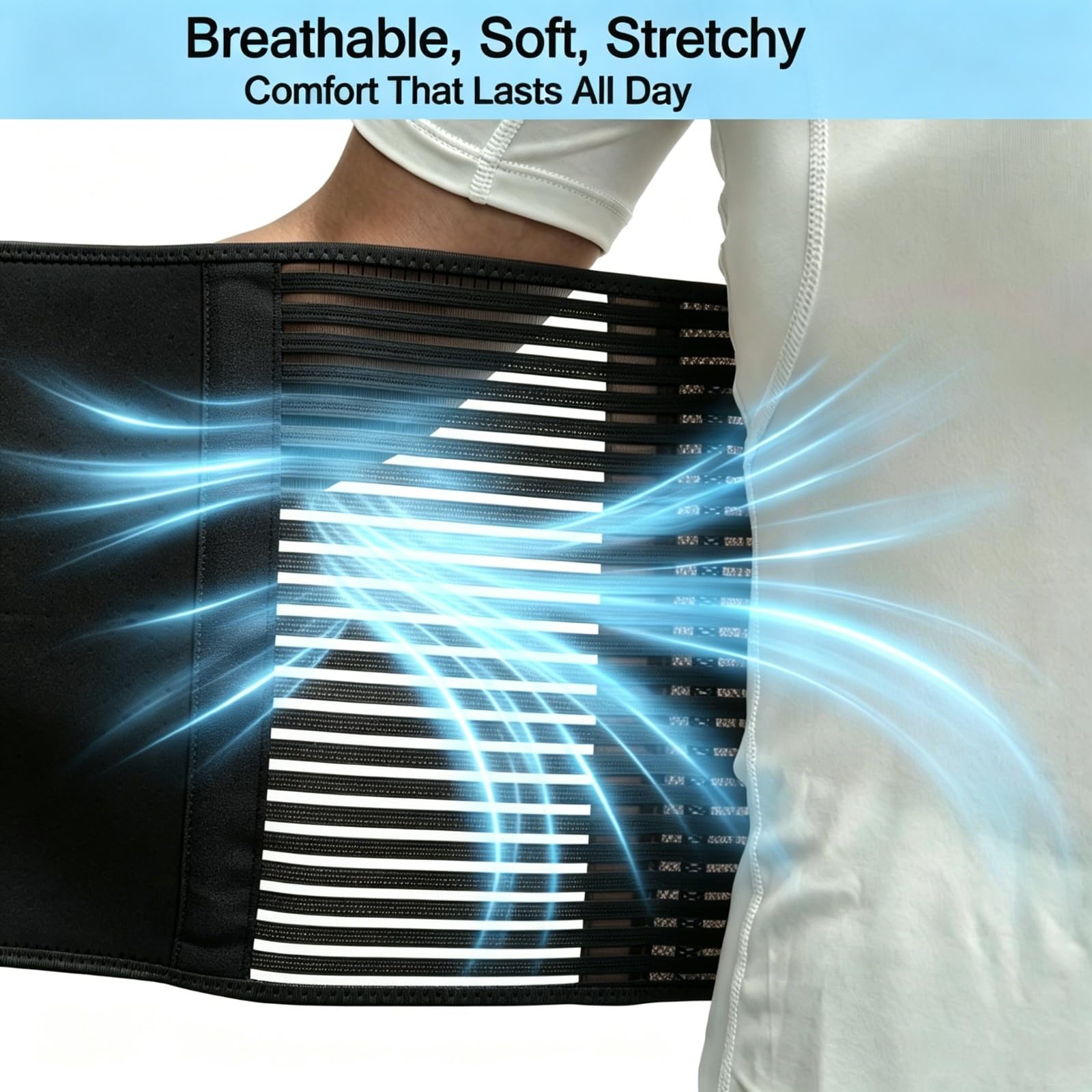 TESETON Back Support Belt for Women and Men, Back Brace for Lower Back Pain Relief, Scoliosis, Sciatica, Herniated Disc