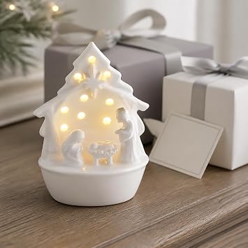 Mud Pie Light Up Nativity Set Sitter | Shows Jesus, Mary, Joseph