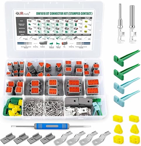 Miniatura 12 de JRready DW1017 - Kit de conectores DT Deutsch de 2 pines, IP68 impermeable, kit de conectores DT eléctricos automotrices con 12 pares tamaño 16