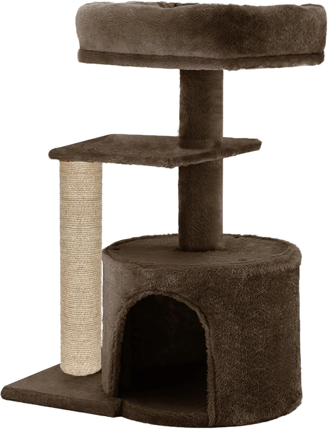 FURRLOVERS Cat Kitten Scratching Post Activity Tree - Condo, Fur Fabric, Deta...