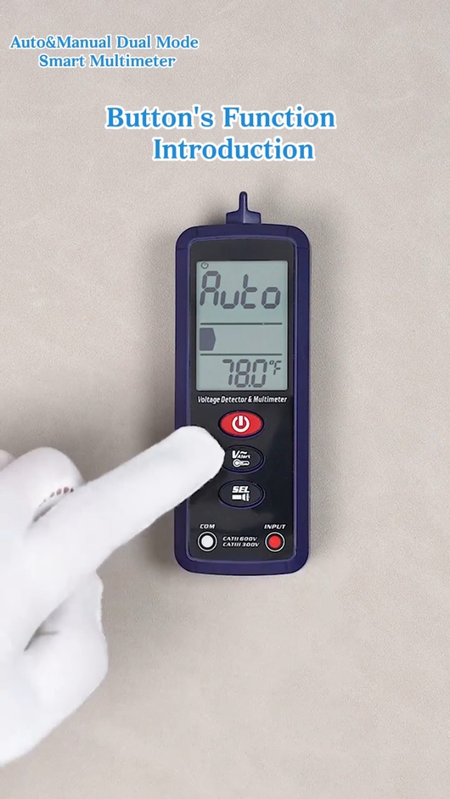 Image of Handheld Digital Smart Household Multimeter, Voltage Tester with Leads, Voltmeter Measures, NCV, AC /DC Voltage, Resistance, Continuity & Live Wire for Automotive Testing Multimeter Detector