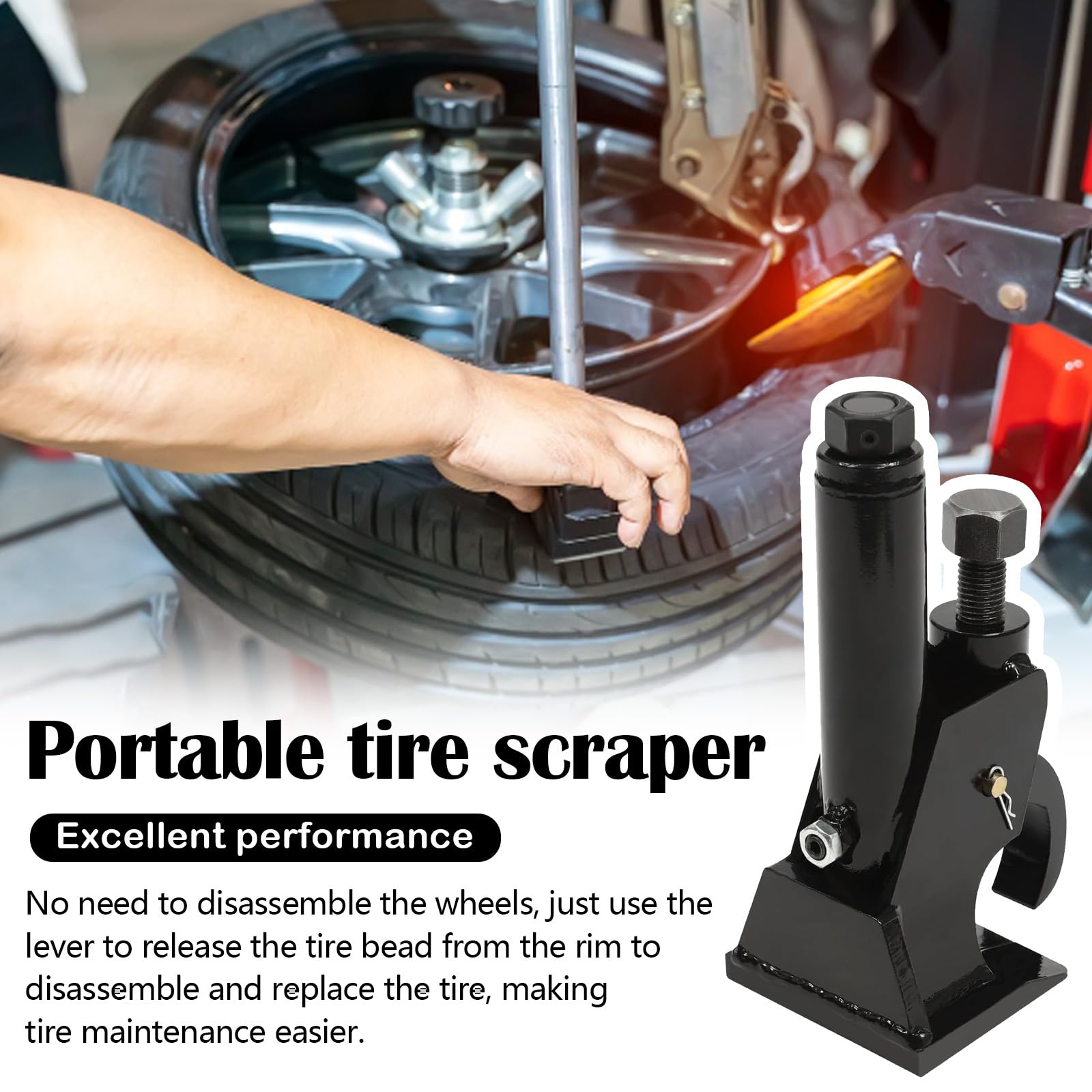 Desmontadora de Neumáticos Manual, Extractor de Talones para Neumáticos de 96,5cm - 106,7cm Herramienta para Cambiar Neumáticos para Camiones Tractores Automóviles Neumáticos