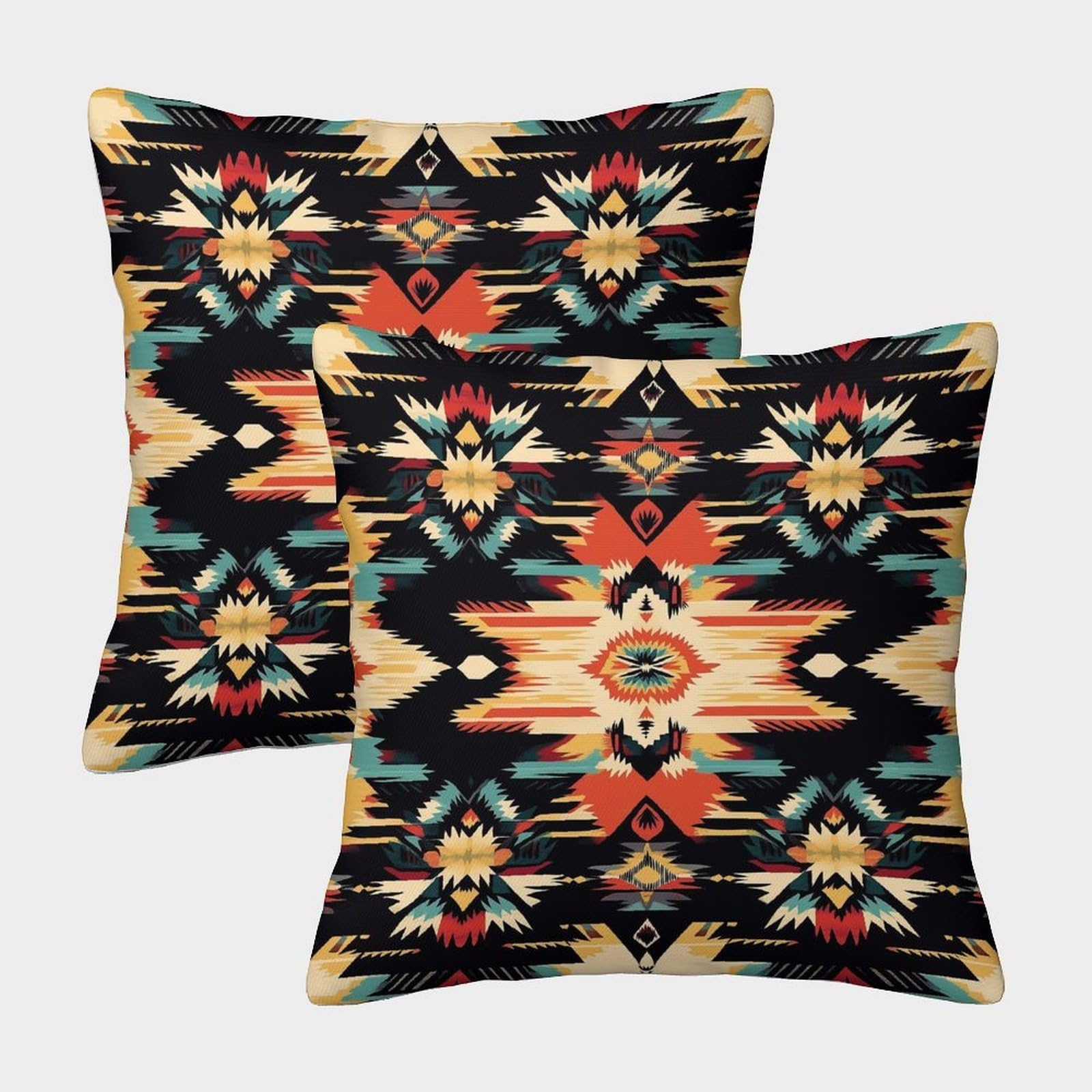 kaiyun 2 Pack Aboriginal Pattern,Diamond Shape Pillow Case 50x50cm 3D Printing Cushion Cover,home Decoration Sofa Cushion