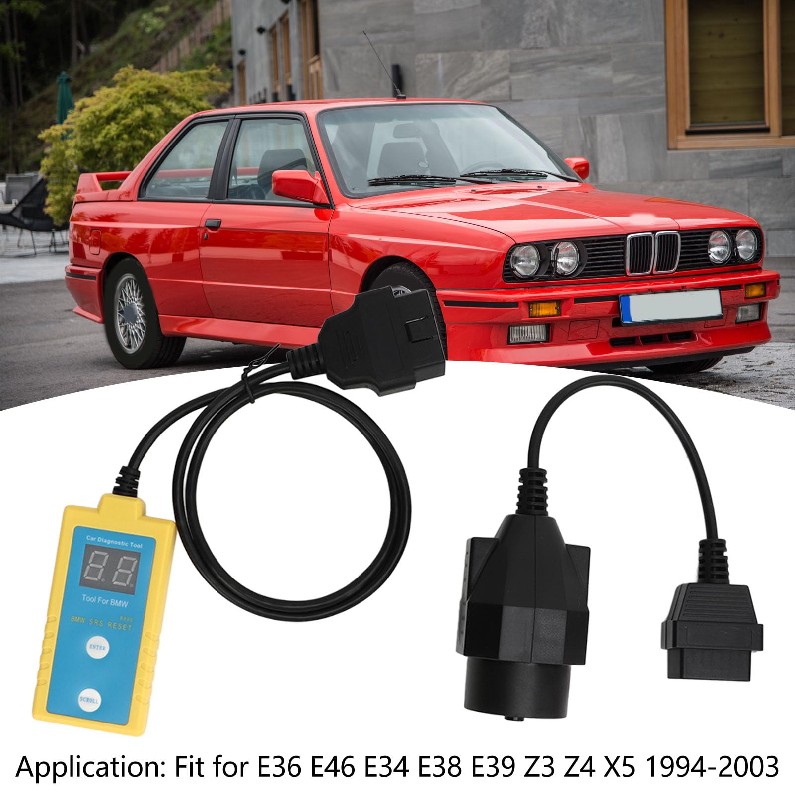 SRS Scanner Compatible con E36 E46 E34 E38 E39 Z3 Z4 X5 1994 2003 Herramienta de Diagnóstico y Reset para SRS con Detección Precisa y Cable de 20 Pines