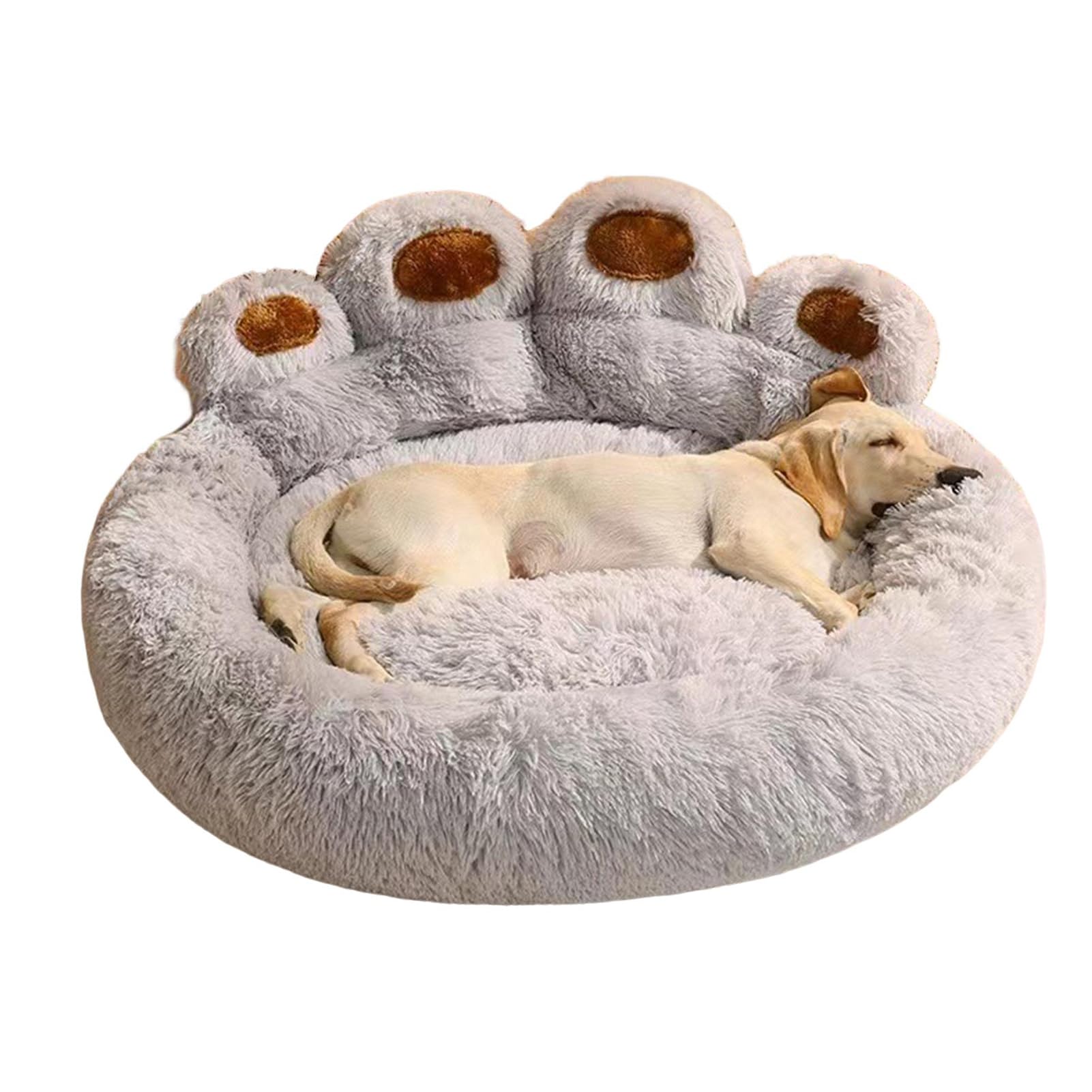 matumou Pet Paw-Shaped Pet Bed Warm Comfortable -Slip Fluffy Plush Cat Dog Sleeping Pet Supplies