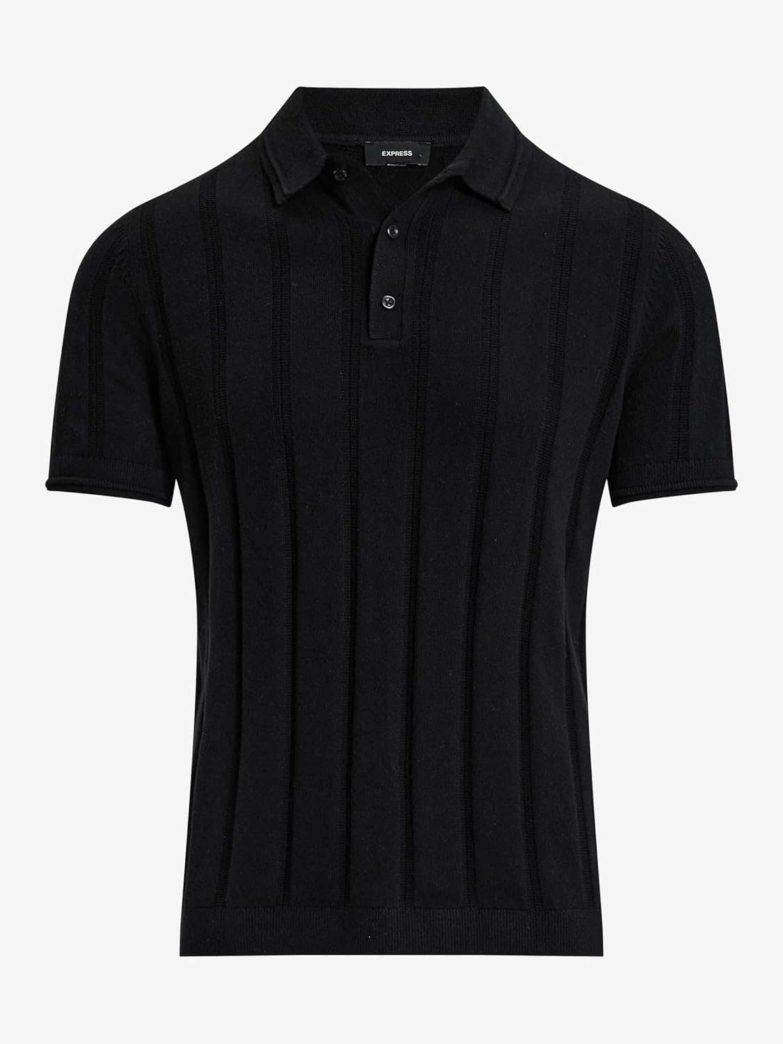 EXPRESS Men’s Cotton Sweater Polo – Ribbed Short Sleeve Knit Polo with Retro-Inspired Smart-Casual Style - Image 4
