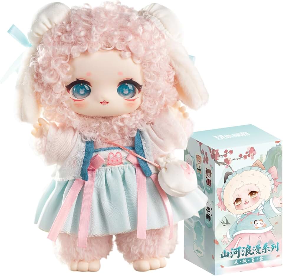 CALEMBOU Plush Doll Blind Box, Nagi Mountain and River Romance Series Mystery Blind Figure, Kawaii 1 of 6 Possible Collectibe Vinyl Plush Toys Birthday Gifts (Mountain and River Romance Series)