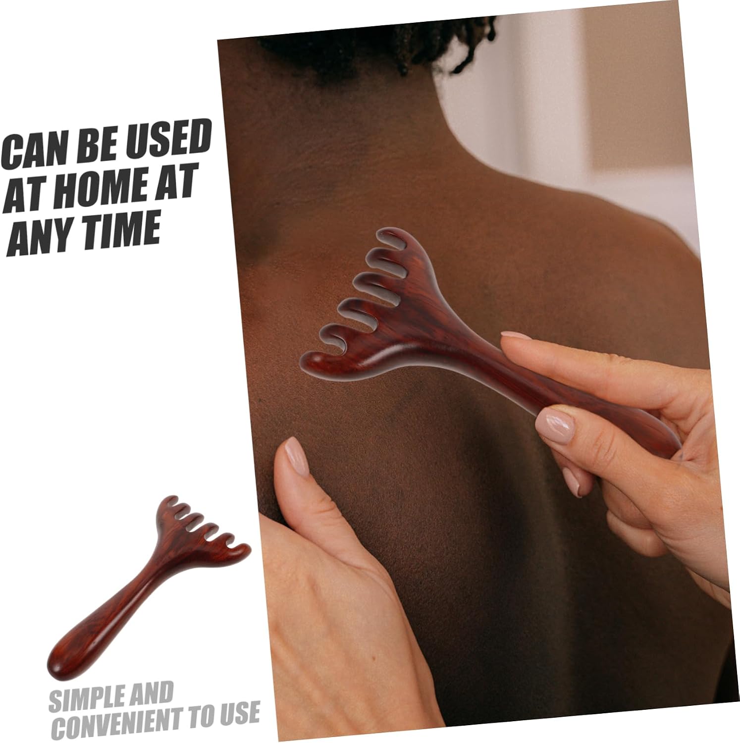 Scalp Scraping Tool Wooden Massager Comb Foot Massage Rake Massage Tool Foot Massager Handle
