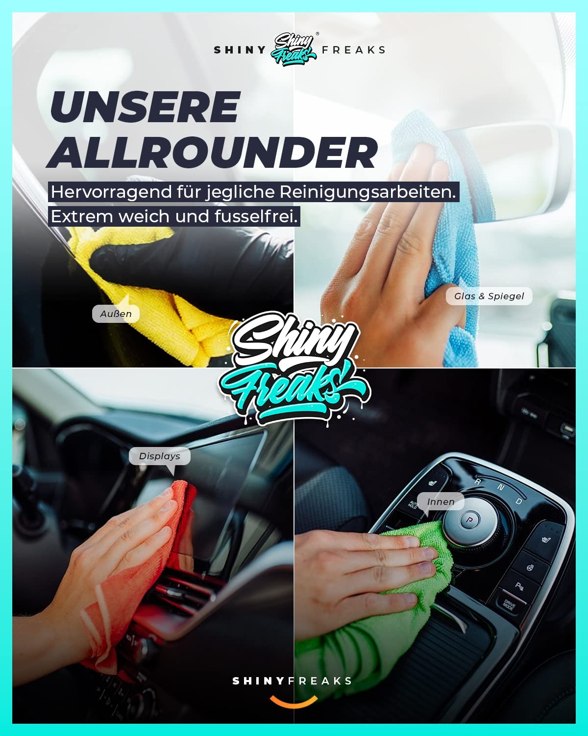 Autopolitur Set: ADBL Hard Cut Schleifpolitur (1L) - Zur Beseitigung von tiefen Kratzern - Für alle Lacke - Exzenter oder Rotation - Auto polieren, Politur, Schleifpaste | 6-teilig