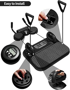 Pilates Reformer Board - 2025 Upgraded 6 in 1 Mini Multi-Purpose Home Exercise Equipment for Core/Back/Arm/Leg Workouts, Abdominal Workout Automatic Rebound Ab Roller Board