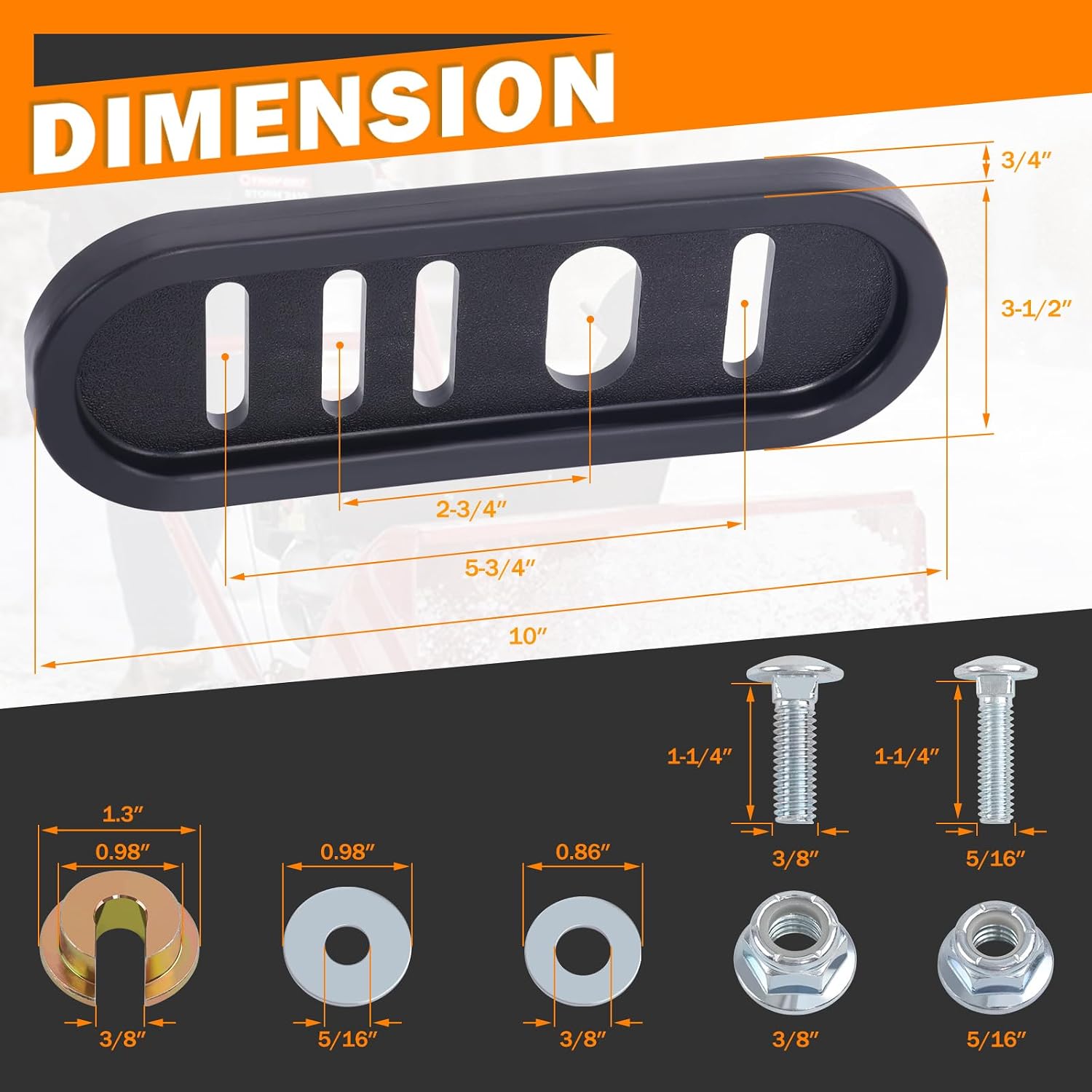 CheeMuii 490-241-0010 Snowblower Slide Shoes with Mounting Hardware Kit image 5