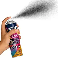 Tinta Spray 400ml Brilhante Uso Geral em Aço Ferro Couro Gesso Cerâmica | Universo - Preto