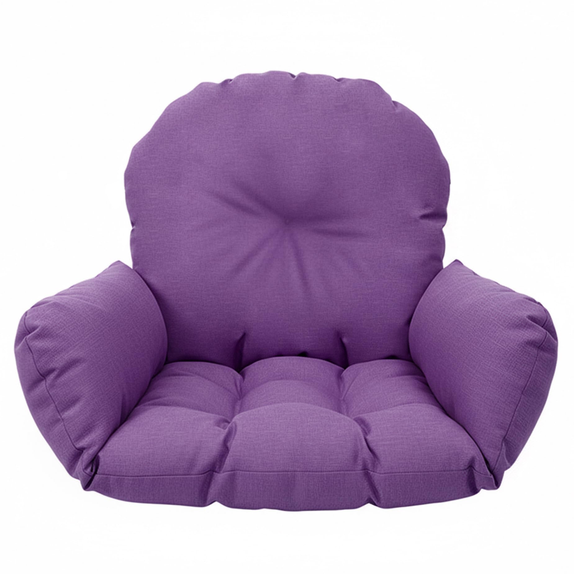 Aetherize Purple Egg Chair Cushion Replacement, Thick & Plush Hanging Chair Cushion With Ergonomic Support, Oversized Cotton Linen Pad For Indoor Outdoor (Purple) Egg