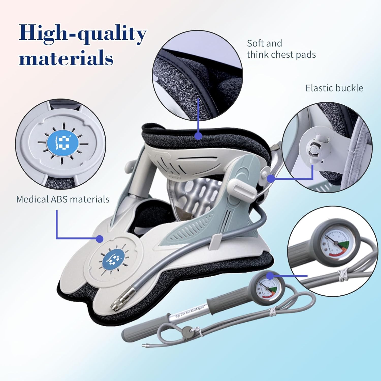 ALPHAY Cervical Traction Device, Neck Stretcher for Cervical Pain Relief, Air Pump Neck Brace with 3 Power Traction and 8 Airbag Support, Neck Decompression and Neck Tension Relief - Image 6