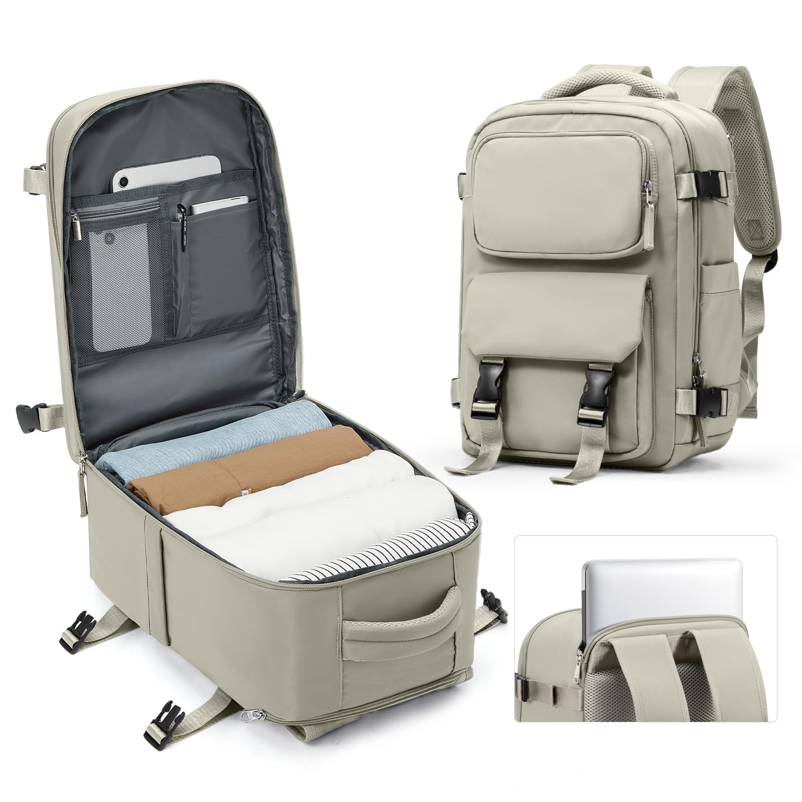 SZLX Zaino da Viaggio grande Zaino Ryanair 40x30x20 Sottovuoto Donna da escursionismo sportivo da esterno impermeabile Zaino Casual Laptop da 14 Pollici con porta di ricarica USB Scomparto per Scarpe