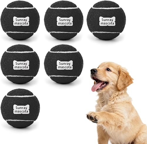 Miniatura 12 de Pelotas de tenis para perros de 2.5 pulgadas, paquete de 6 unidades, rebote silencioso, núcleo de goma resistente, juguetes duraderos para jugar en