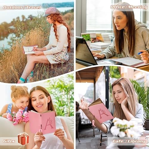 Miniatura 7 de Regalos para profesoras para mujeres, cuaderno de escritura de cuero, cuaderno de bocetos recargable, cuaderno de bocetos con papel rayado y en