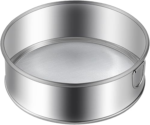1 paquete de tamiz de harina, coladores de malla fina de acero inoxidable, tamiz redondo de malla 60 para hornear pan de pastel (6 pulgadas)