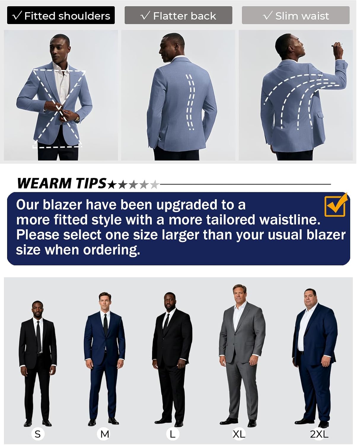 PJ PAUL JONES Mens Blazer Classic Lightweight Sports Coat Casual Slim Fit Sport Suit Jackets - Image 3