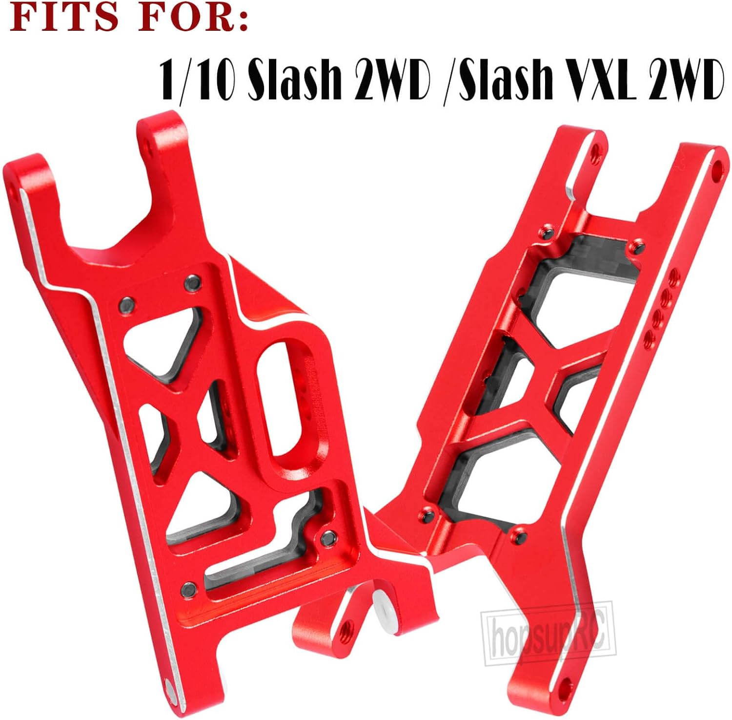 Upgrades Parts for 1/10 Slash VXL 2WD/Slash 2WD,Aluminum Front Rear Suspension A Arms & Caster Block&Steering Blocks&Rear Stub Axle Carriers,Red,(Only for Slash)