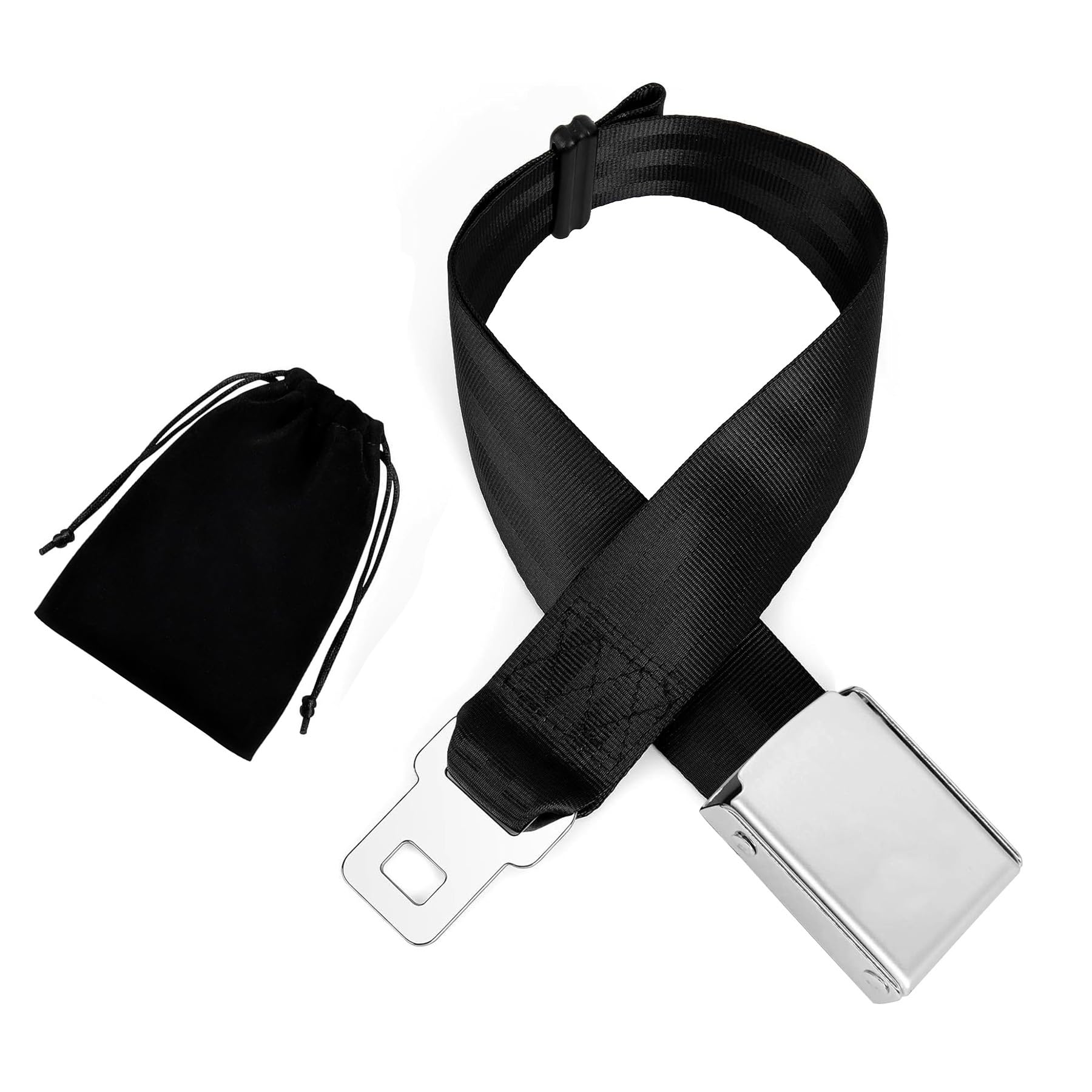 Airplane Seat Belt Extender, Adjustable Length 7-31" Airplane Seatbelt Extender -FITS ALL Airlines in US Except Southwest and car (Black)