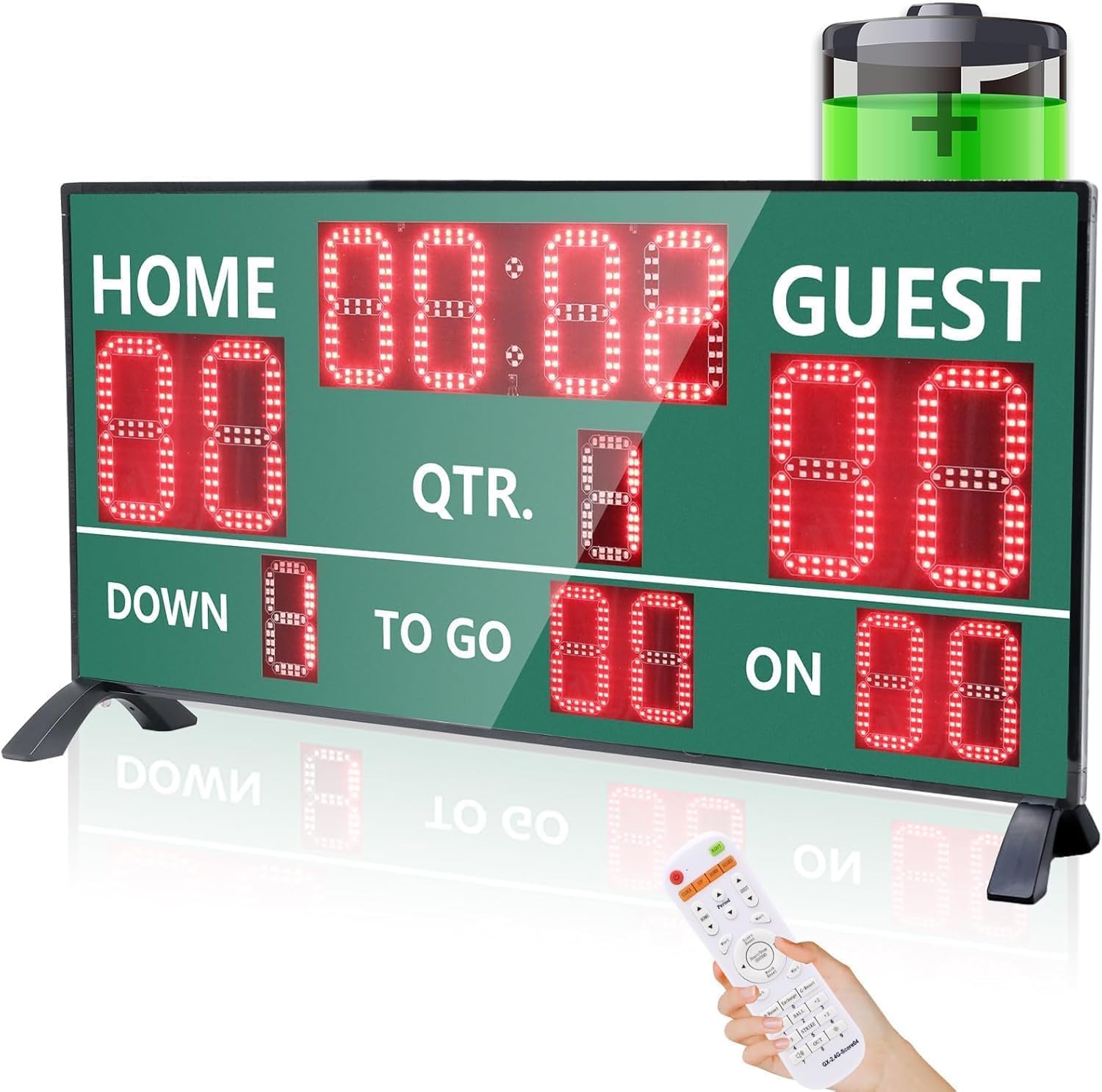YZ LED Portable Football Scoreboard, Rechargeable Wireless Digital Scoreboard with Remote, Electronic Scoreboard Football Score Keeper for Outdoor/Football Training/American Football Games/Rugby Ball