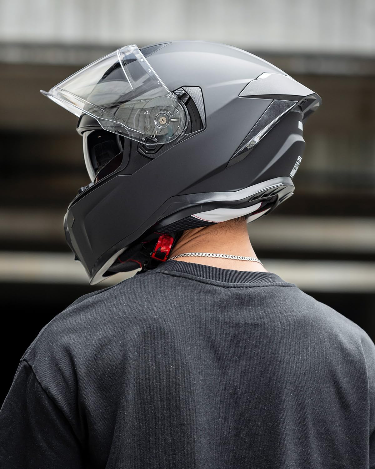 Motorcycle Helmet Full Face with Dual Visor Motorbike Street Bike Racing DOT for Adults Men Women Model MF569 (Matte Black, L) - Image 6