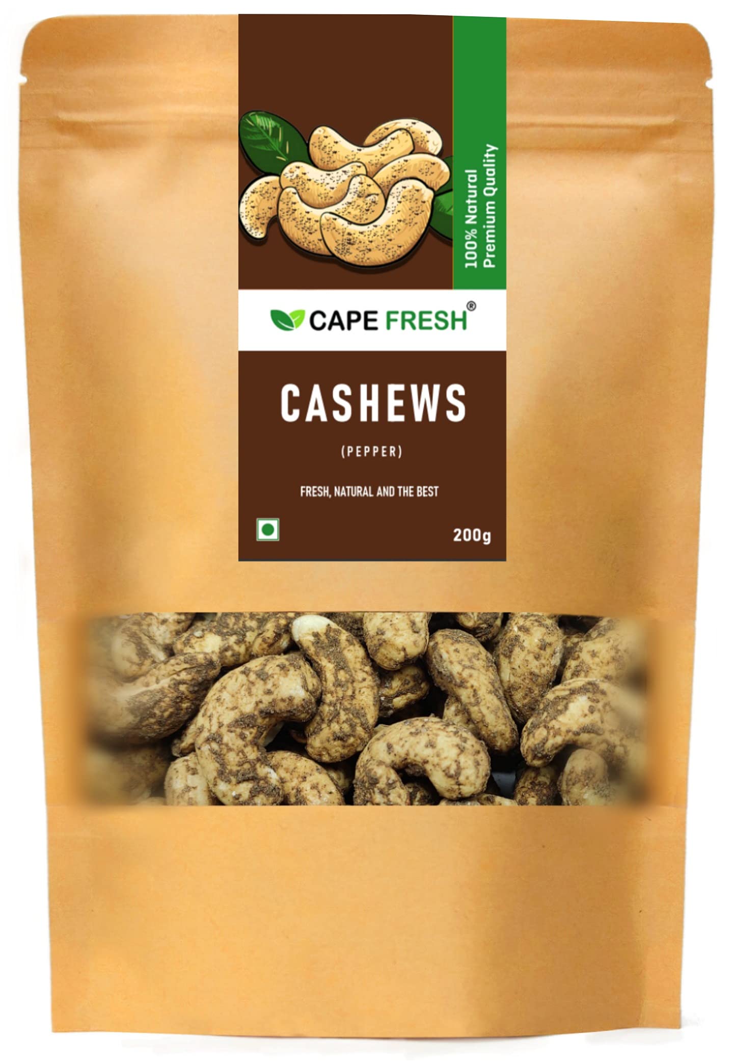 Cape Fresh Pepper Cashew 200g | Roasted & Salted Black Pepper Cashew (B08VGFLQNR) Amazon Price History, Amazon Price Tracker