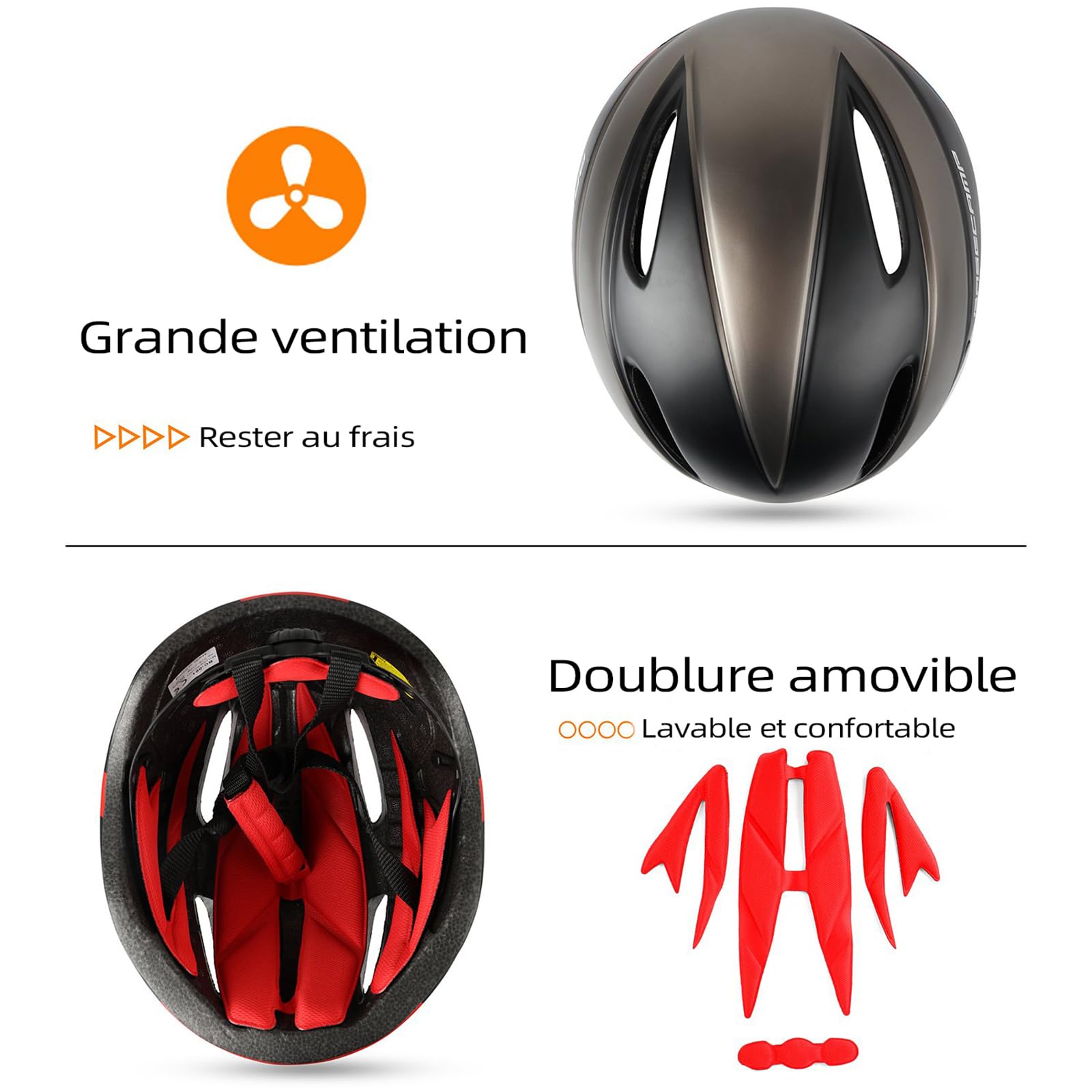Shinmax Casque de vélo pour Homme et Femme, certifié CE, Casque de Cyclisme avec Lunettes magnétiques Amovibles, visière, Casque de VTT réglable pour Adulte, Casque de vélo réglable, Protection de