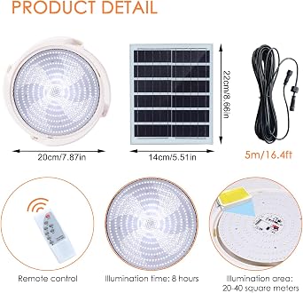 Solar Shed Light Outdoor, Pendant Lamp with Remote
