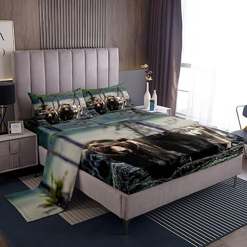 Vista 17 de Erosebridal Happy Camping - Juego de sábanas tamaño matrimonial para cámper, sábanas rústicas de casa de campo, accesorios de campamento, sábana