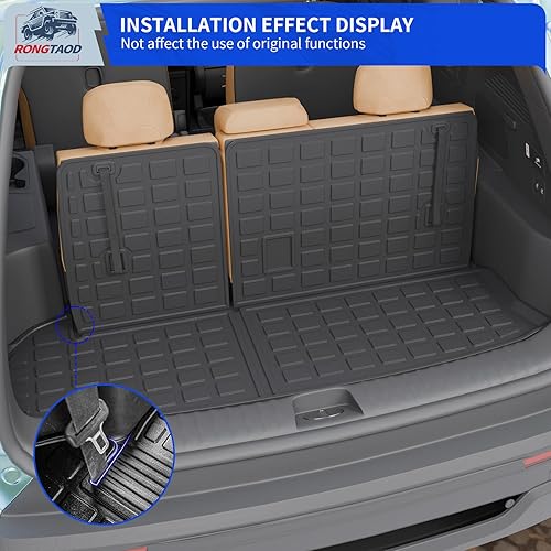 Miniatura 7 de Rongtaod Tapete de suelo compatible con Toyota Highlander 2014-2019, tapete de carga, forro de carga para asiento trasero, protector de suelo,