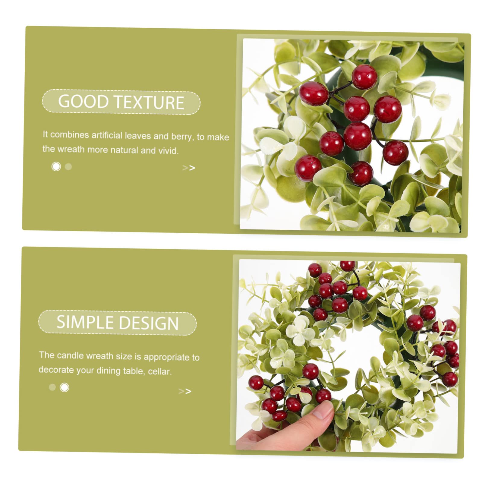 Alipis 3 Piezas Guirnalda de Velas de Baya Artificial para Decoración de Mesa para Bodas y Fiestas Adorno Navideño de con Toque Natural