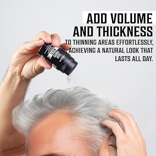 Miniatura 10 de Viking Revolution Fibras de cabello negro para cabello adelgazante para hombres, fibra gruesa para cubrir puntos calvos, fibras de construcción del