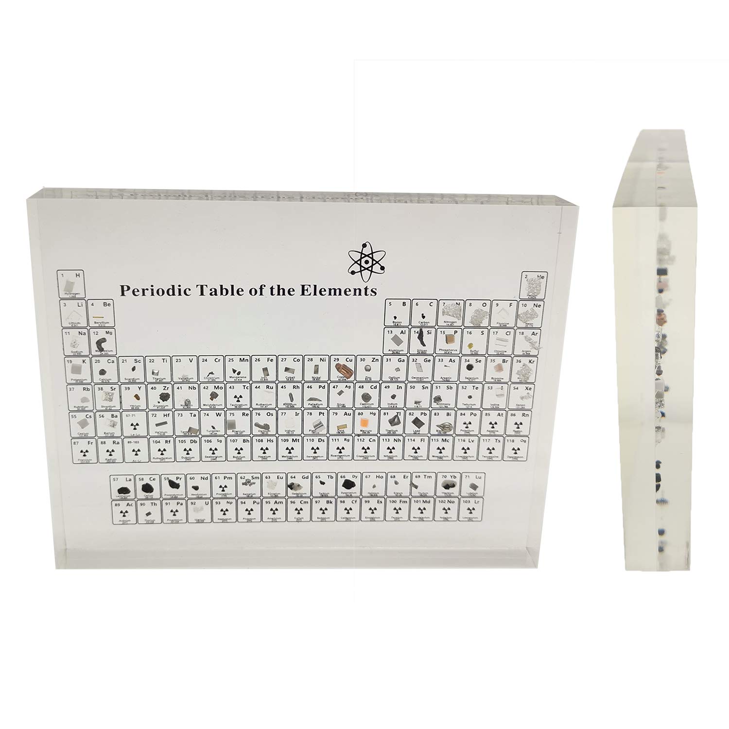 Periodic Table of Elements with Real Samples,Acrylic Periodic Table,Teacher Students Gifts Crafts De