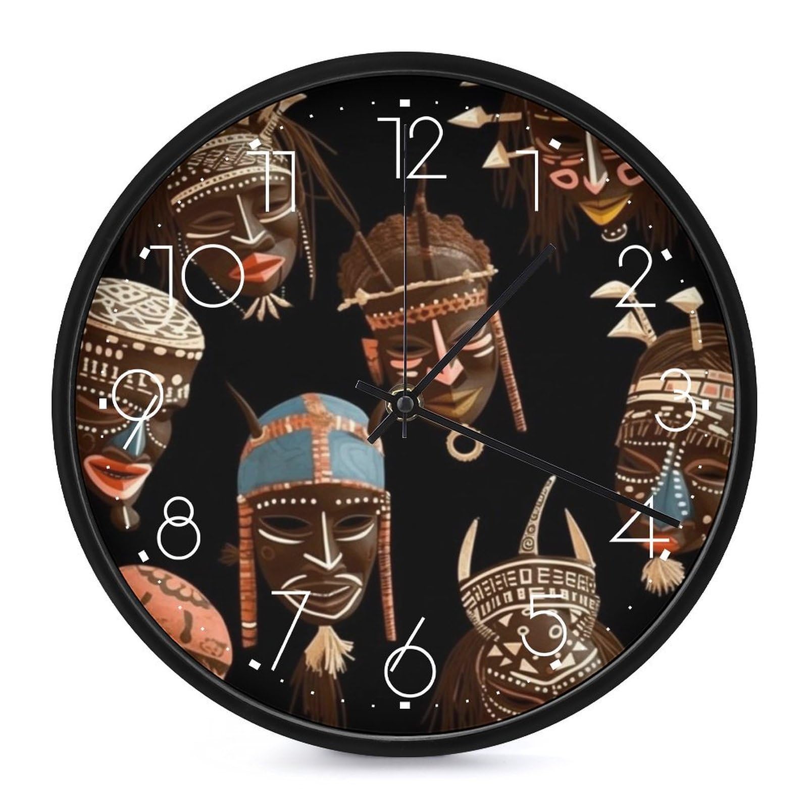 Horloge murale ethnique sans tic-tac pour chambre à coucher
