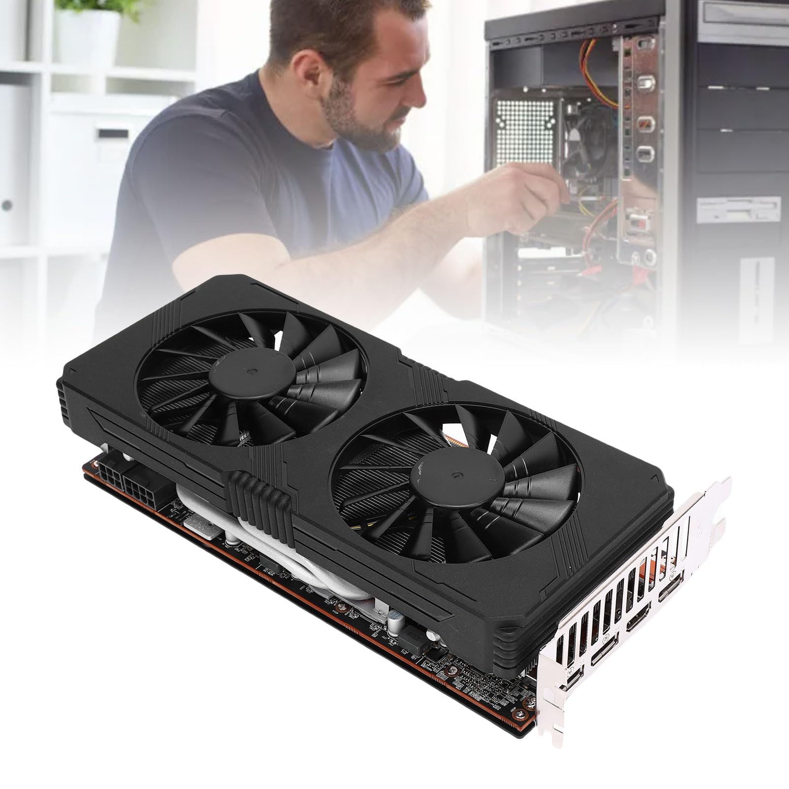 VBESTLIFE 5700XT 8 GB GDDR6 Karta Graficzna, 256 -bitowa Karta Graficzna z 1 Porty HDMI 2.0B i 3 DP 1,4A, PCIE4.0 X16, Wentylator z Podwójnym Chłodzeniem