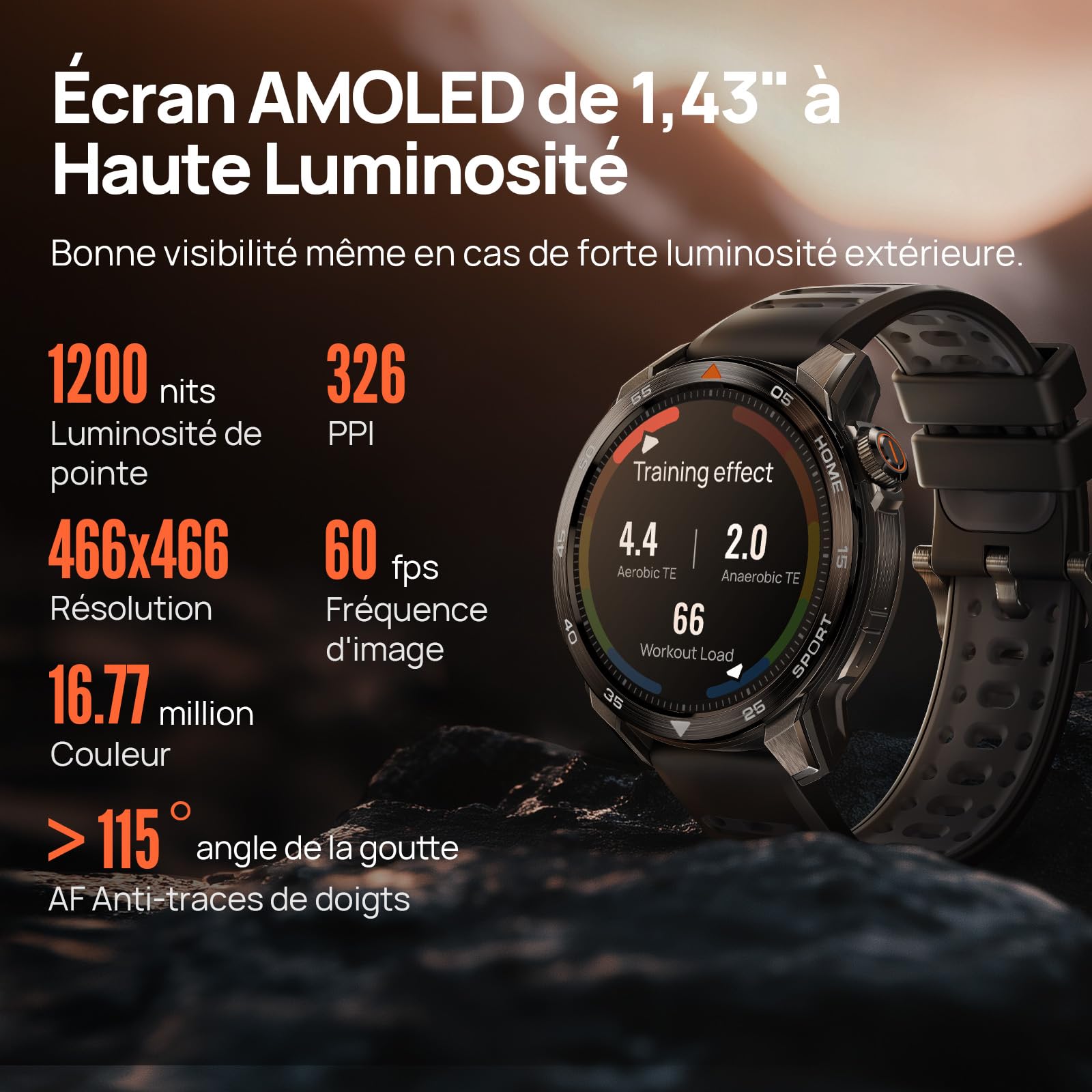 Mibro GS Pro2 Montre Connectée Homme, GPS, 20J, Spécialisé Padel&Running | 1,43"AMOLED, Étanche 5ATM, 150 Modes Sportifs, Appel Bluetooth, Suivi du Fréquence Cardiaque, Android & iPhone (Gris Foncé)