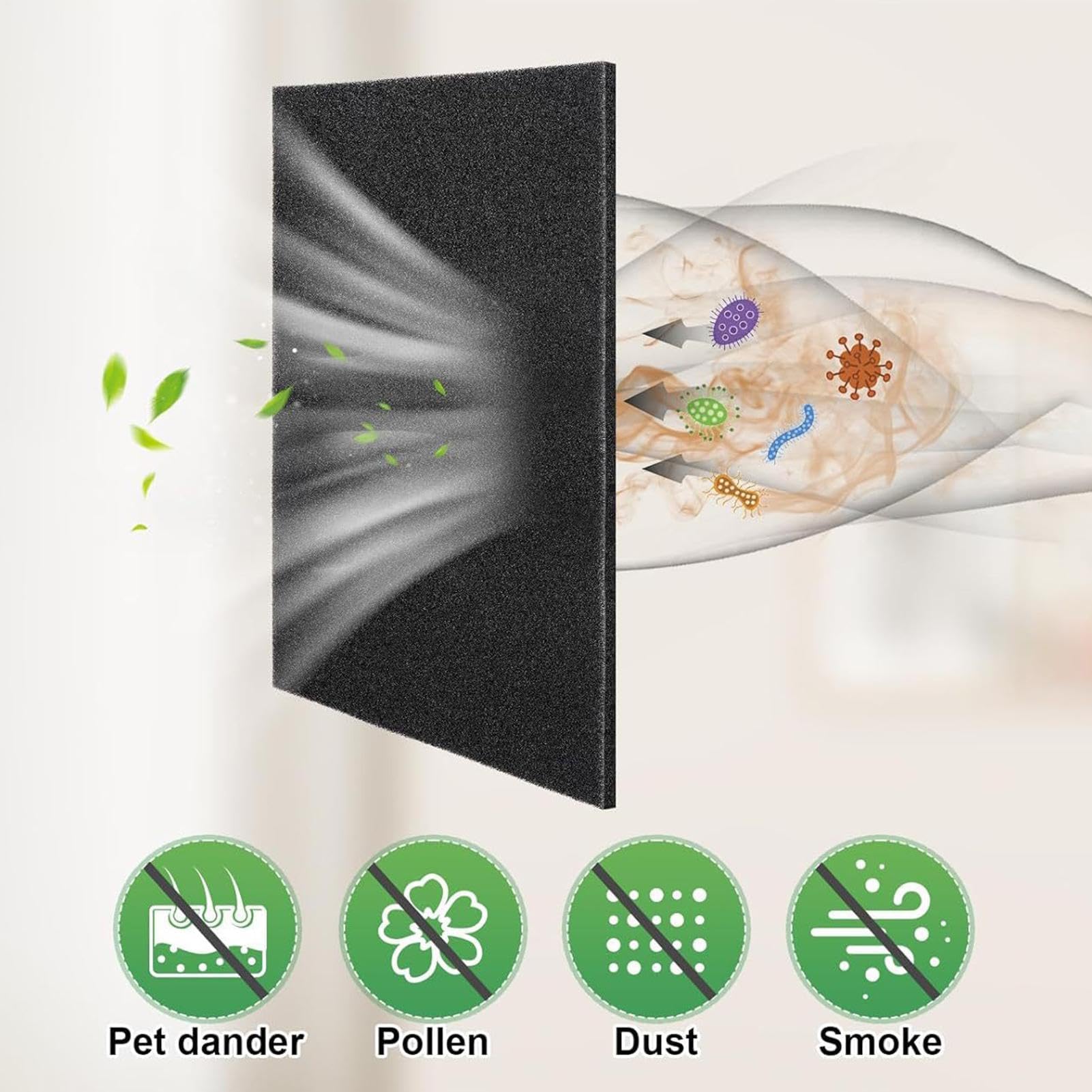 Filtros de aire acondicionado, reutilizables de 24 x 15 pulgadas, filtros purificadores de aire cortables para el hogar, dormitorio, sala de estar, oficina, apartamento, dormitorio