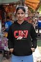 cover n fashion Cristiano Ronaldo Football Player (CR7) Unisex Cotton Hood Neck huddie for Girls/Boys/Kids (Black) HOOBKCOVER018_S gallery image
