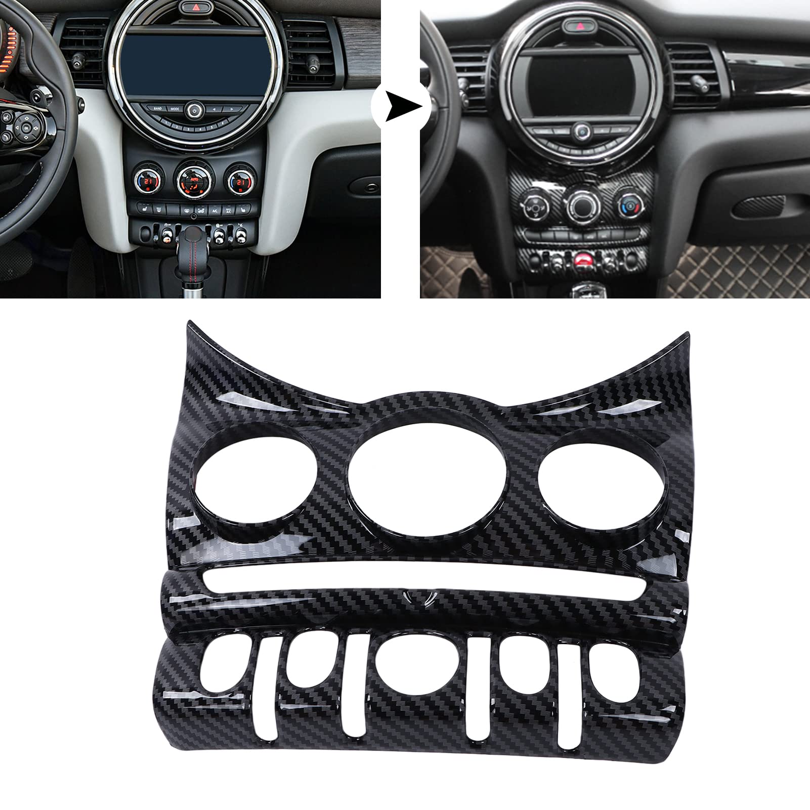 mini f55 カーボンstyleセンターコンソールカバー3点セット Amazon | XTevu センターコンソールパネル, BMW ミニクーパー F55/F56