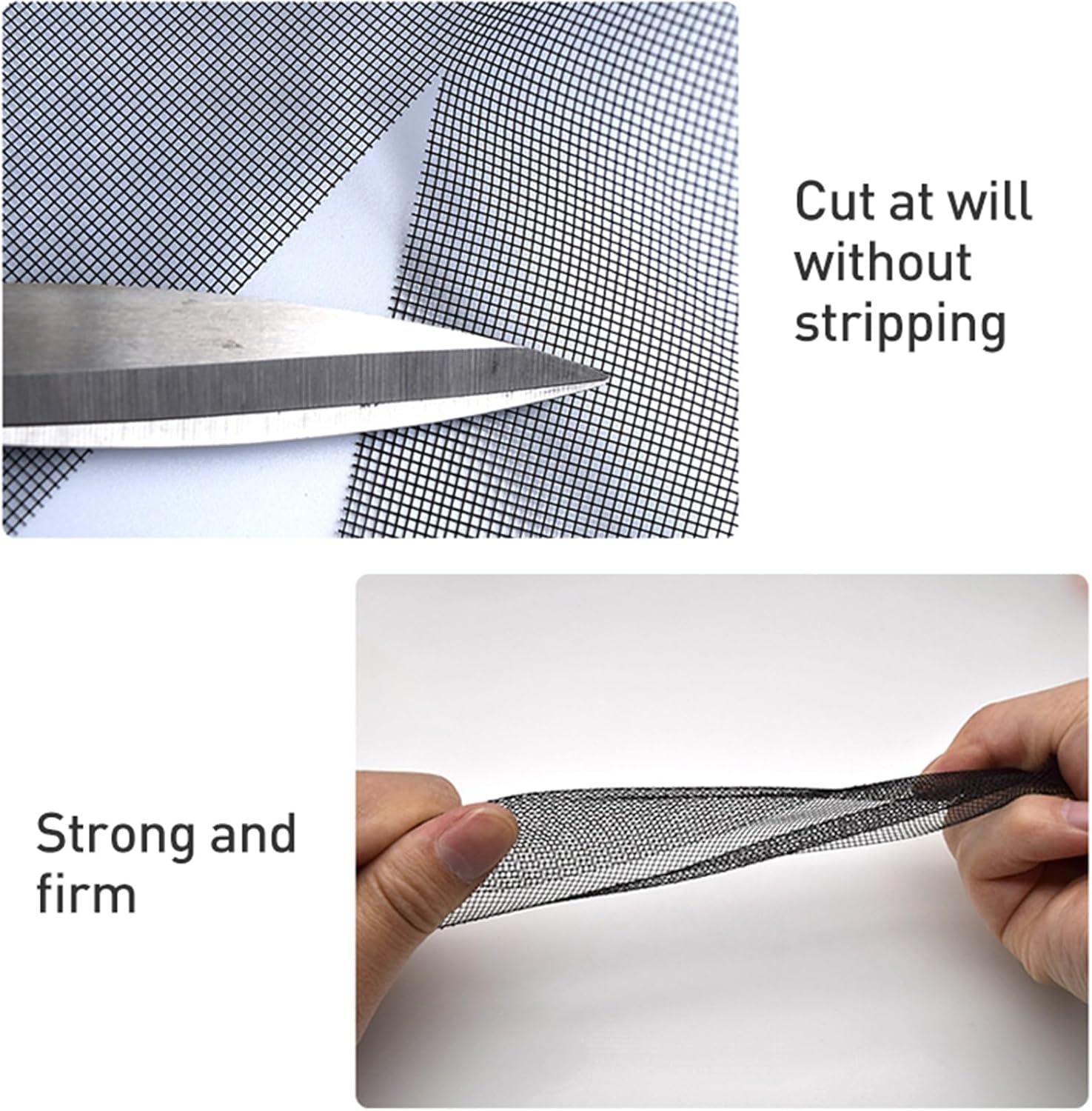 Screen Rolls Window Screen Mesh Self-Installation of Window Screens Tear Resistance Home Invisible Screen Easy to Cut,Black-1.4x1m