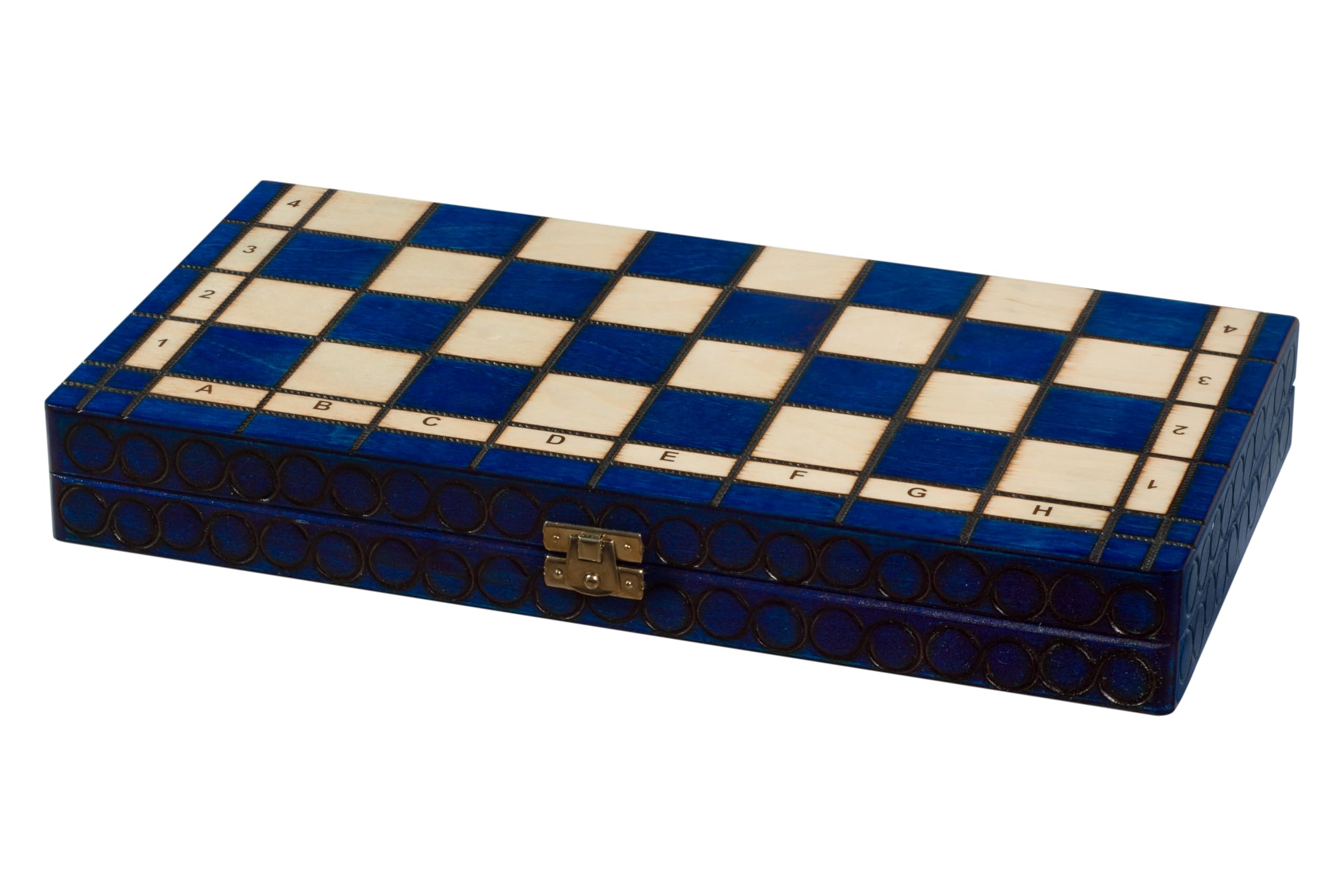 Sunrise Chess - Scacchi Reali "Medium" 35x35 cm - Set in Legno, Colore Blu